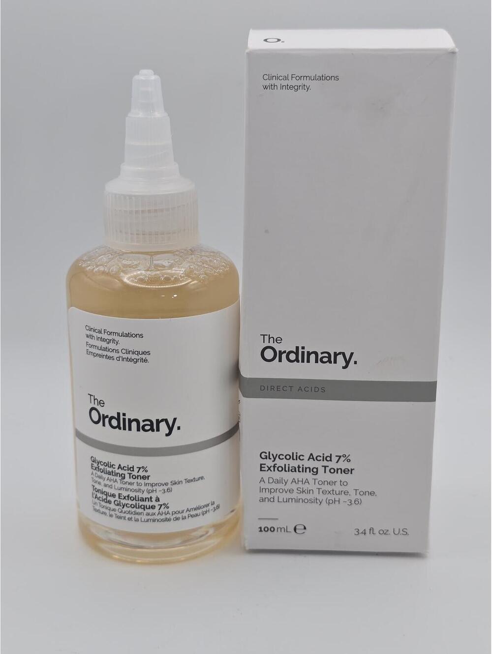The Ordinary Glycolic Acid 7% Exfoliating Toner 100ml (3.4oz) w/ Box